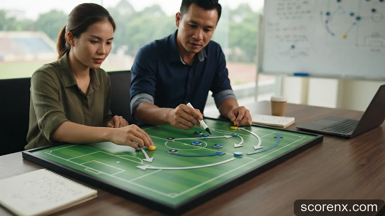 Minh họa: Cách đọc sơ đồ chuyển động vị trí trung vệ lệch cánh hiện đại
