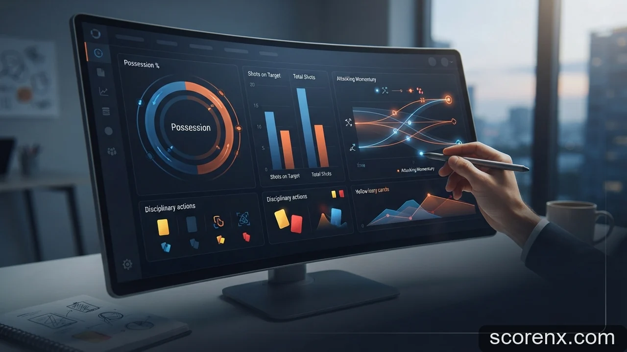 Minh họa: Cách đọc và hiểu các thông số thống kê cơ bản trên bảng livescore trận đấu