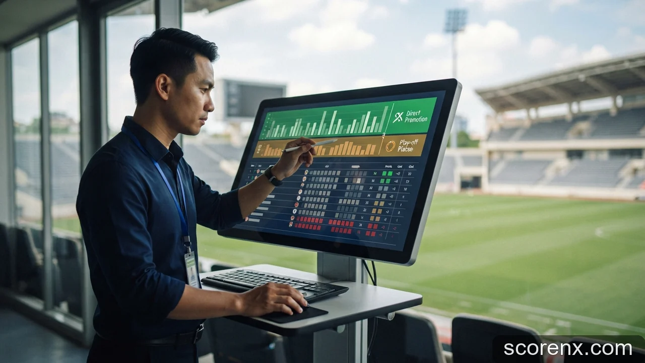 Minh họa: Cách xác định vị trí thăng hạng trực tiếp và suất đá play-off trên bảng xếp hạng