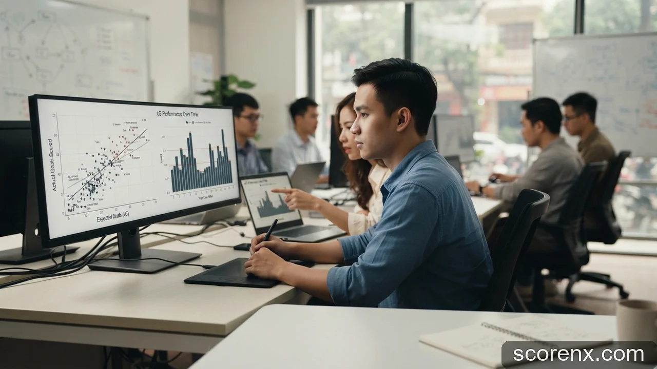 Minh họa: Ý nghĩa của hệ số bàn thắng kỳ vọng xG trong việc dự báo vị trí thực tế